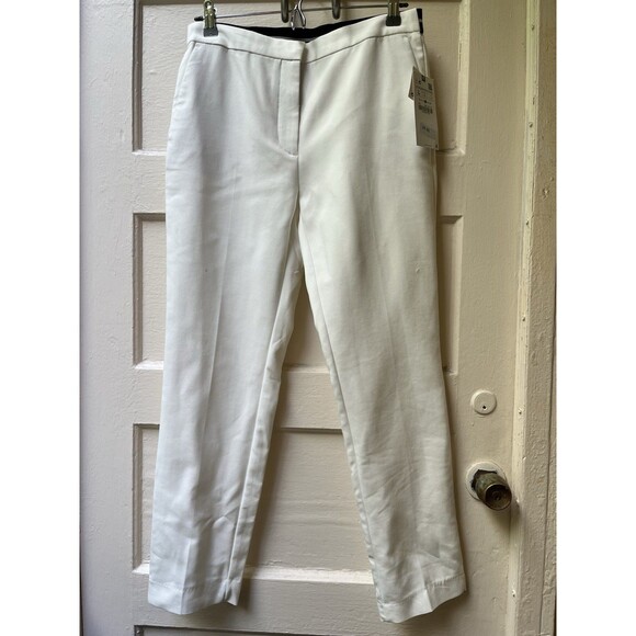 Nwt Zara Large White Jogger Waist Straight Leg Jogger Dress Pants Trousers - Picture 1 of 9